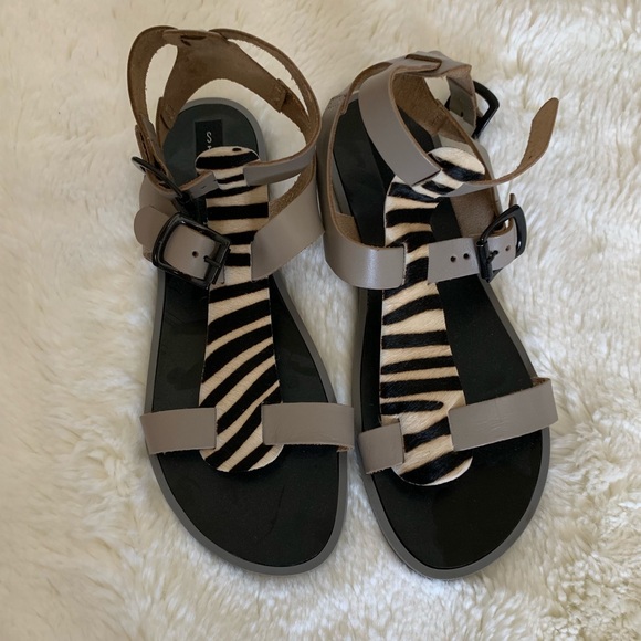 Steven By Steve Madden Shoes - Steven by Steve Madden Sandals - Grey/Zebra